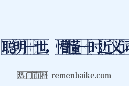 聪明一世，懵懂一时近义词是什么意思的图片